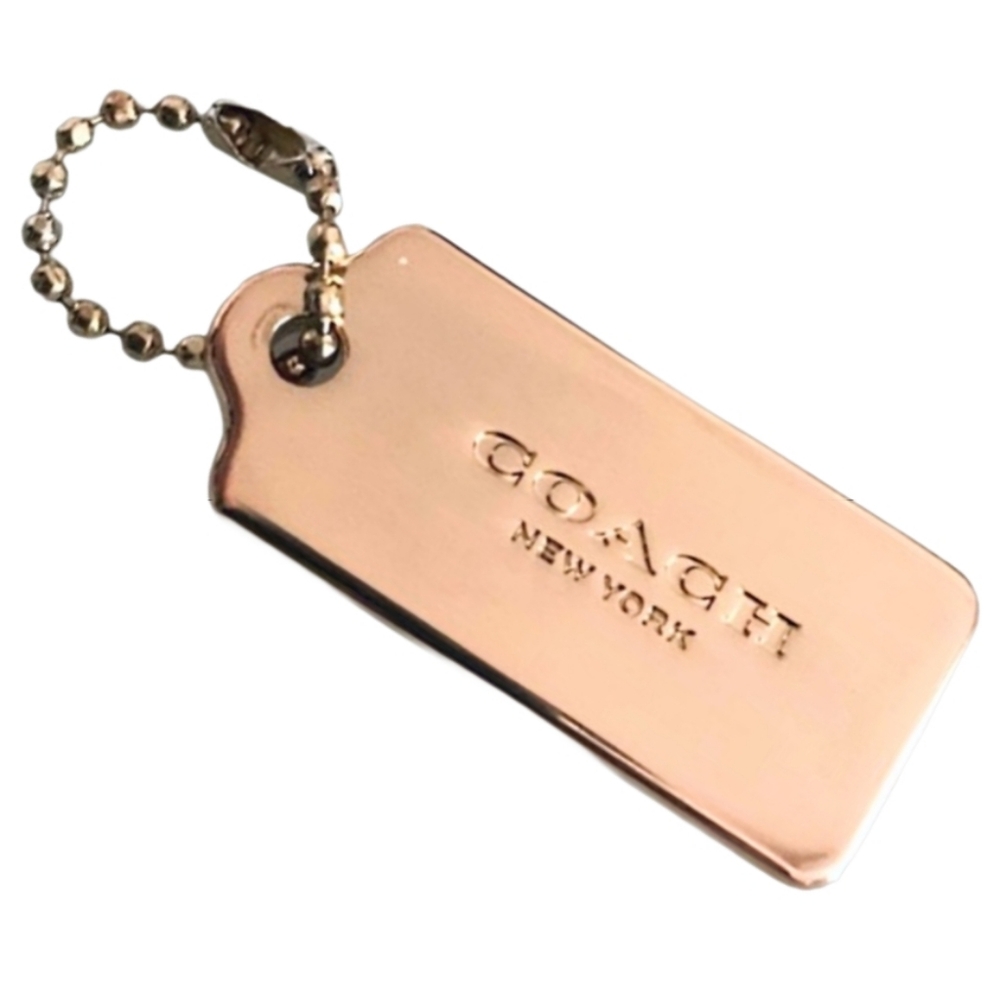 🌟 Mini Coach 1.25" Rose Gold Solid Brass Metal Hangtag Bag Fob Charm ULTRA RARE